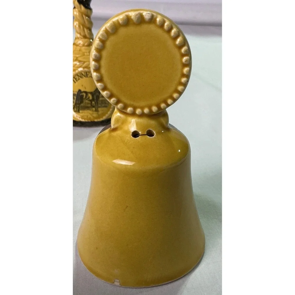 Vintage Tennessee Souvenir Bell Set Ceramic Bells My House Poem Horse MotifDecor